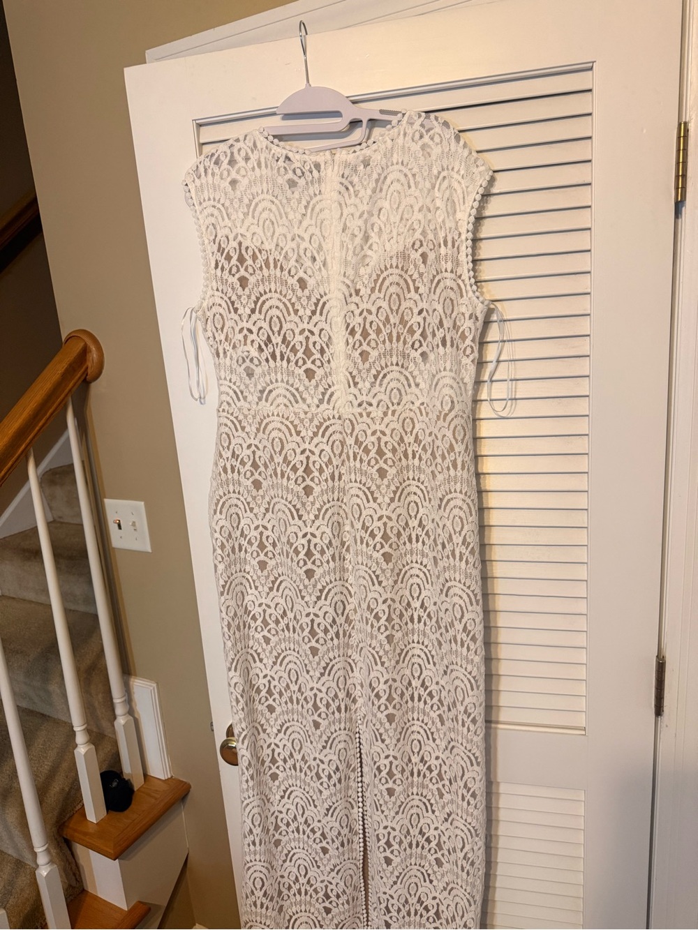 Fashion Nova White Lace Maxi Dress